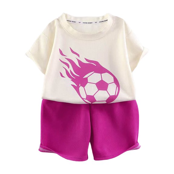 Linfrsh Toddler Boy Outfit Toddler Baby Boy Dinosaur Summer Outfit Cute T-Shirt Shorts Set 6 12 18 Months 2T 3T 4T 5T 6T Summer Outdoor Clothes(Hot Pink,2-3 Years)