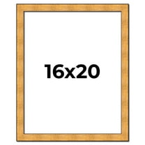 16x20 Frame Gold Rustic Solid Wood Picture Frame | 1.25 Inch Wide Moulding | Rustique Gold