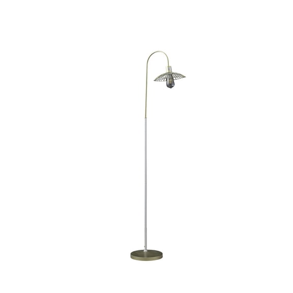 64.25" In Industrial Farm Pendant Cage Matte /White Metal Floor Lamp