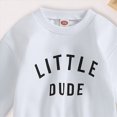 thumbnail image 4 of Toddler Baby Boy Outfits Fall Winter Clothes Letter Print Long Sleeve Sweatshirts Pants Sets 6 12 18 24 Months 2T 3T 4T Toddler Boys Winter Clothes,6-12 Months,White, 4 of 5