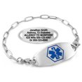 thumbnail image 1 of MedicEngraved Stainless Steel Custom Medical Alert Bracelet - 4mm Paperclip Link, 1 of 8