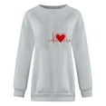 thumbnail image 5 of Qertyioot T-Shirt Graphique pour Femmes de la Saint-Valentin à Manches Longues, Haut à Col Rond Imprimé, Chandail Décontracté, 5 of 5