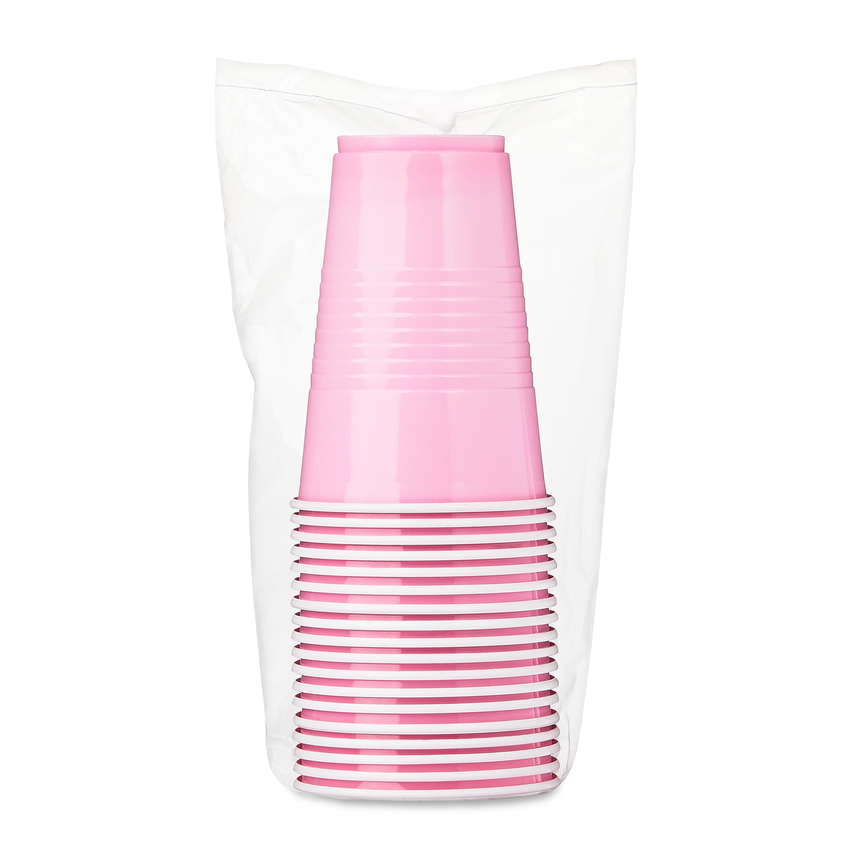 Plastic Disposable Party Cups, Lovely Pink, 16 oz, 18 Pieces, by Way To Celebrate
