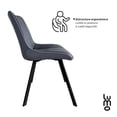thumbnail image 4 of Set 2 Sillas Comedor Velvet Tapizada Terciopelo Sala Eames gris Grande, 4 of 7