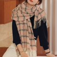 thumbnail image 5 of beishanbush Scarf Women's Autumn and Winter Colorful Plaid Shawl Thickening Warm Fringe Scarf Scarf Pink, 5 of 8