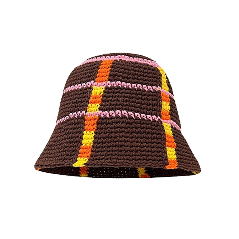 Womens Crochet Bucket Hat Handmade Foldable Floppy Beach  display picture 1
