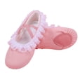 thumbnail image 6 of Miqool Kids Canvas Ballet Dance Shoes Lace Trim Soft Sole Slip-On Elastic Cross Strap Toddler to Big Kid Practice Stage Performance Footwear, 6 of 9