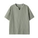 thumbnail image 1 of pstuiky Camisa de manga corta para hombre, Camiseta de cuello en V versátil de color sólido con movimiento de ocio a la moda para hombre camisas casuales para hombre xl, 1 of 6