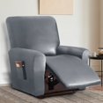 thumbnail image 3 of Housse de Fauteuil Inclinable en Cuir PU 2024, 4 Pcs, Imperméable, Extensible, Housse de Fauteuil Inclinable/canapé, Protège-Meubles avec Poches, 1 Place/noir, 3 of 11