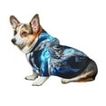 thumbnail image 7 of Fotbe Futuristic Blue Light White Tiger Print Small Dog Sweater Hoodies Pet Grey Hooded Soft Fleece Sweatshirts with Pocket Fall Winter Puppy Cat Sweaters Warm Clothes-X-Large, 7 of 7