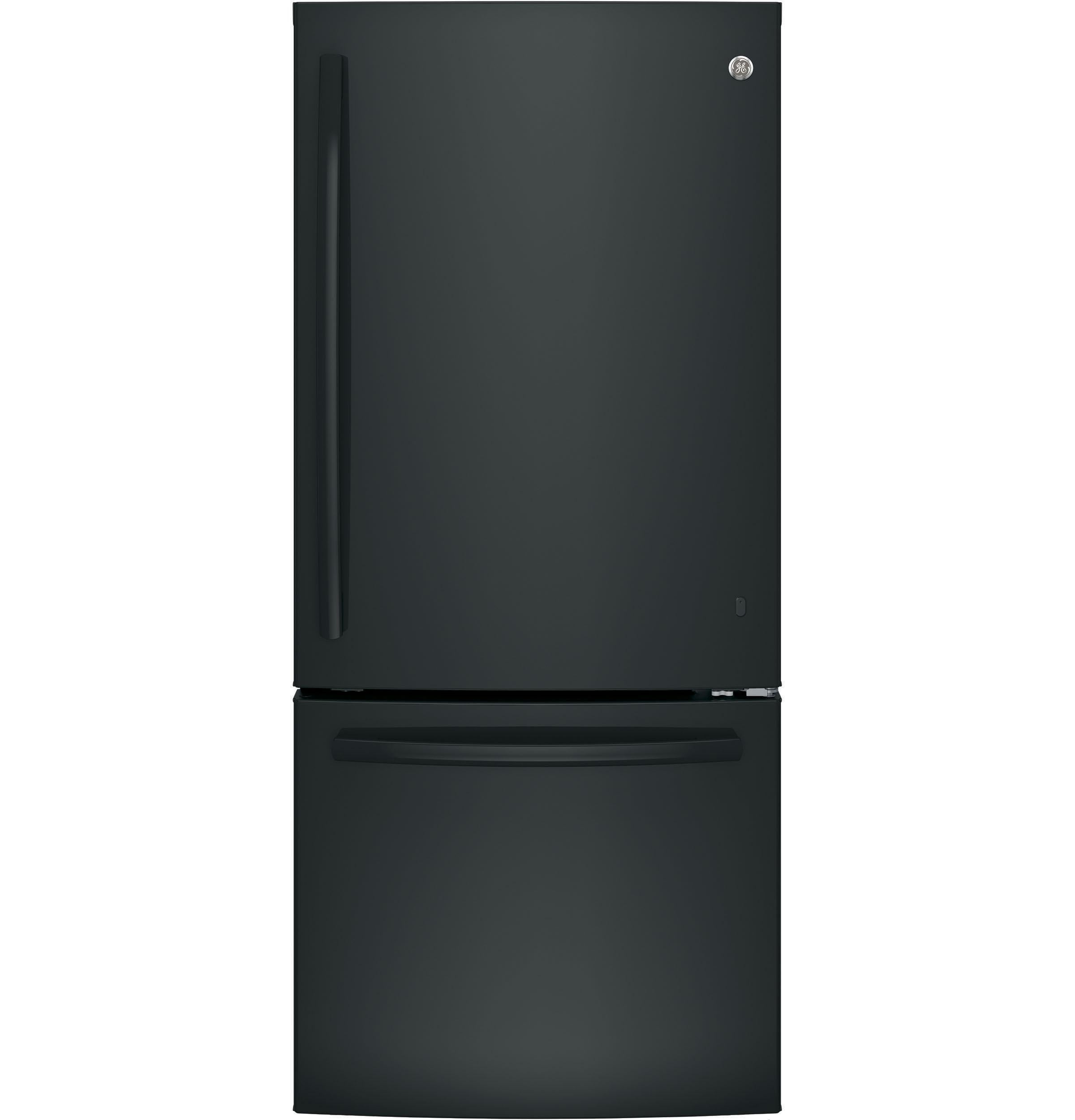 GE Appliances GDE21EGKBB 30 Inch Bottom Freezer Refrigerator Black