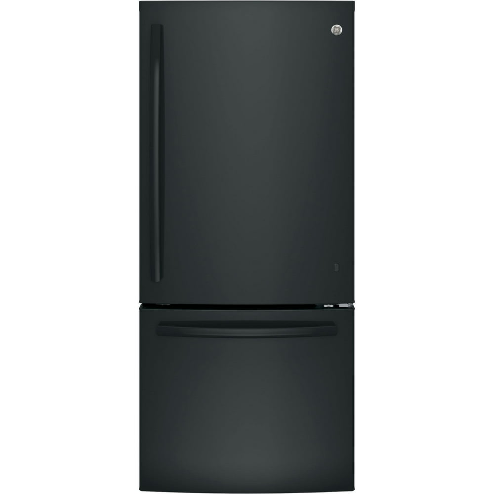 GE Appliances GDE21EGKBB 30 Inch Bottom Freezer Refrigerator Black