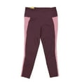 thumbnail image 1 of Women‘s High Waist Tummy Control Active Rib Trim Capri Leggings (Port/Rose  L), 1 of 2