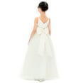 thumbnail image 4 of Ekidsbridal Girl Bridesmaid Flower Girl Dress - V-Neck Ivory Tulle Dress with Tiebow 218noFT-A (Size: 2-12), 4 of 5