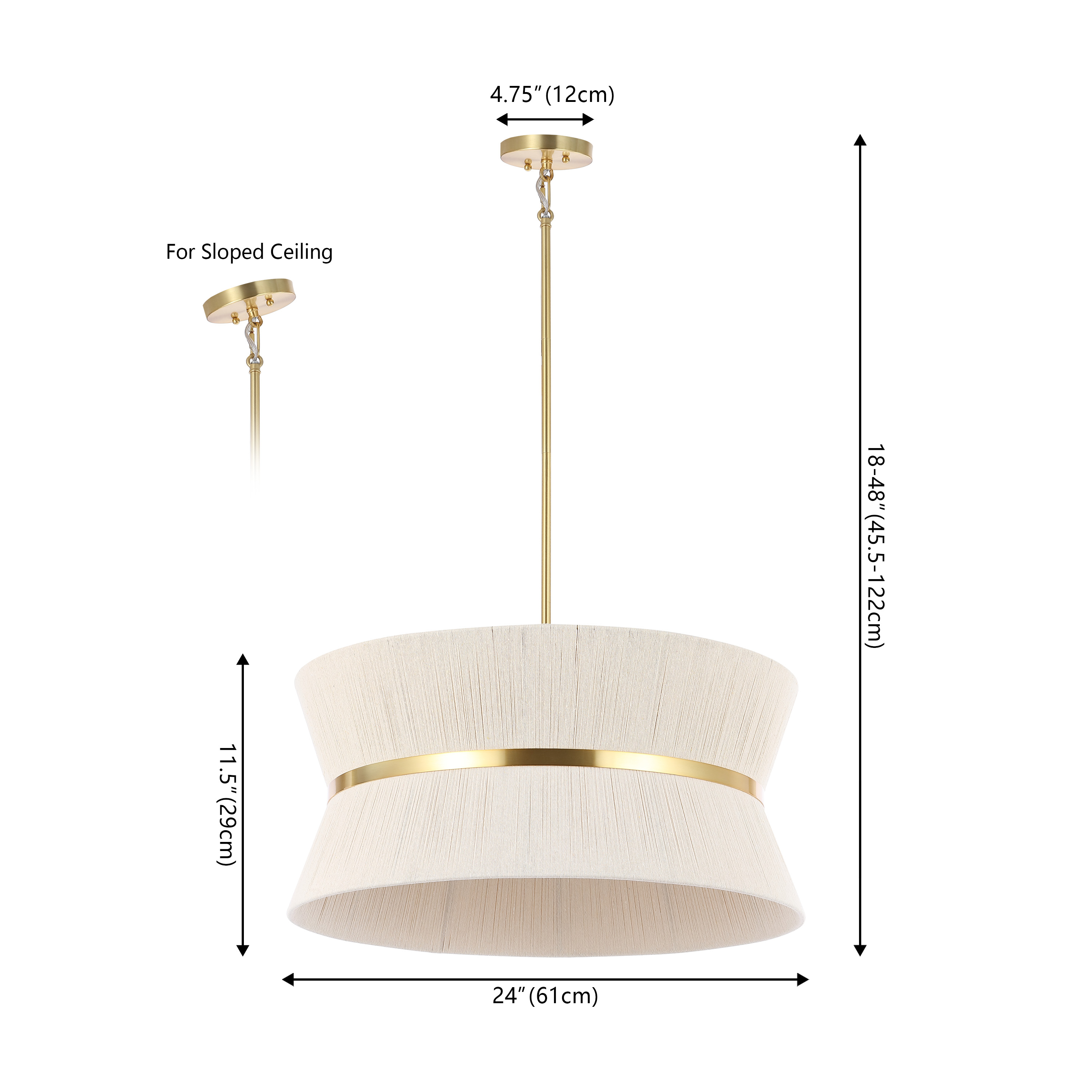 Safavieh Alma 4-Light Modern Rope Brass Gold Chandelier