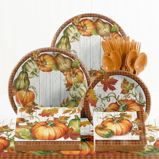 Harvest Plenty Thanksgiving Tableware Kit Walmart Com Walmart Com