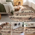thumbnail image 5 of Round Area Rug 6 Ft, Farmhouse Star Brown Washable Non-Slip Circle Carpet for Living Room/Bedroom, Retro Branches Berry Wooden Grain Low-Profile Indoor Mats Collection Rugs for Residential, 5 of 8