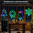 thumbnail image 4 of Set of 4 Christmas Window Lights Snowflake + Bell + Wreath + Tree with Smart Programmable RGB Fairy Lights Bluetooth App-Controlled, 4 of 8