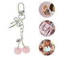 thumbnail image 3 of Unique Bargains 1 Pc Stylish Bow Cherry Handbag Charms Keychains Bag Accessories Silver Tone Clear Pink, 3 of 5