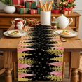 thumbnail image 4 of Burlap Table Runner 72 Inches Long,Merry Christmas Golden Xmas Tree Non-Slip Kitchen Table Runners for Dining Room Everyday Use Party Table Decorations Winter Snowflake Black, 4 of 9