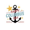 thumbnail image 2 of Camiseta de moda para mujer "Feliz Día de Colón": cuello redondo, manga corta, cómoda camiseta de verano de algodón elástico., 2 of 6