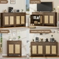 thumbnail image 5 of Biuhony 31" Sideboard Buffet Cabinet with Storage Rattan Accent Cabinet with Door & Drawer for Kitchen, Entryway, Living Room, 5 of 7