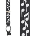 thumbnail image 2 of SuspenderStore White Music Notes On Black Suspenders - Button - 3 Sizes, 2 of 4