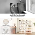 thumbnail image 5 of 4-Tier Bookcase, 42 Inch Industrial Storage Wall Shelf, Display Shelf for Living room, Bedroom, White, 5 of 7