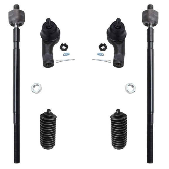Detroit Axle - Front Outer and Inner Tie Rods w/Boots Replacement for 2008 Ford Focus