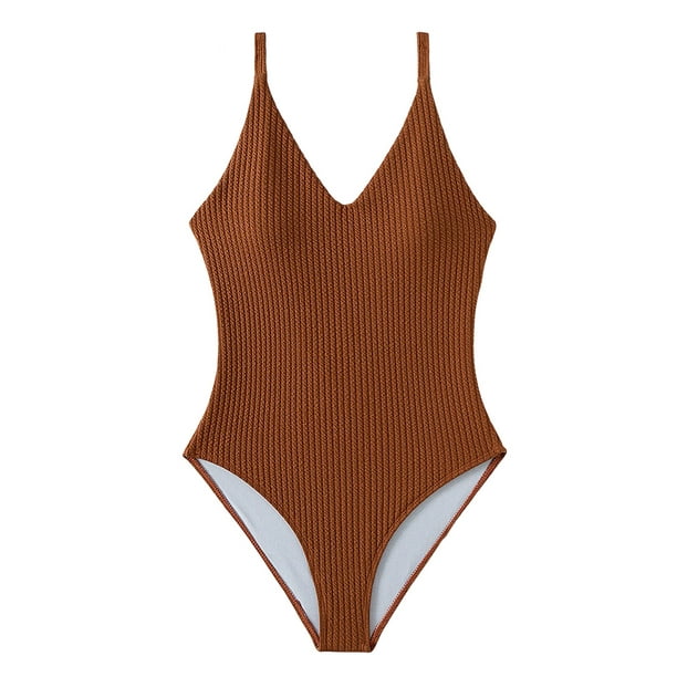 adviicd Womens Bathing Suits One Piece Bathing Suits for Women Tummy  Control Slimming Swimwear Brown,L 