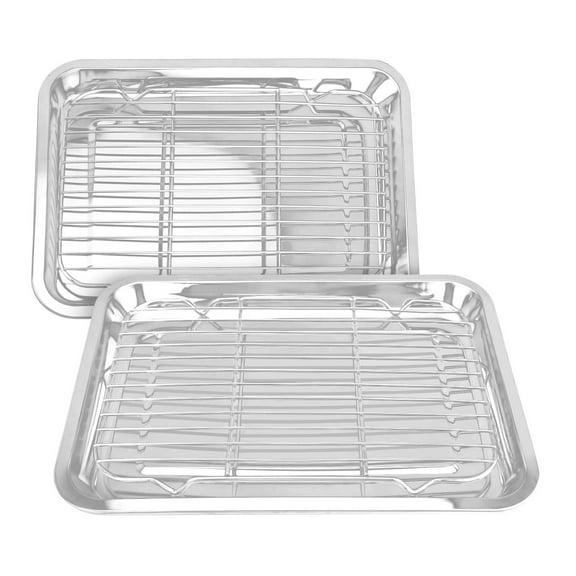 2Sets of Baking Sheet with Wire Rack, Sheet Pan with Wire Rack, Stainless Steel Baking Sheet with Rack, Baking Tray Set, Cooking Gadgets, Kitchen Tools