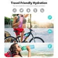 thumbnail image 3 of GEDUX 32oz Motivational Water Bottle with Time Marker BPA Free Tritan Reusable Sports Bottle, Leak Proof & One-Click Open Lid, Wide Mouth with Carry Strap for Gym Travel Running, 3 of 9