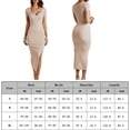 thumbnail image 2 of Vestido A Media Pierna Vestidos de playa para mujer Vestidos casuales con cuello en V transpirables para cóctel (Beige S) Cgtredaw Para estrenar, 2 of 8