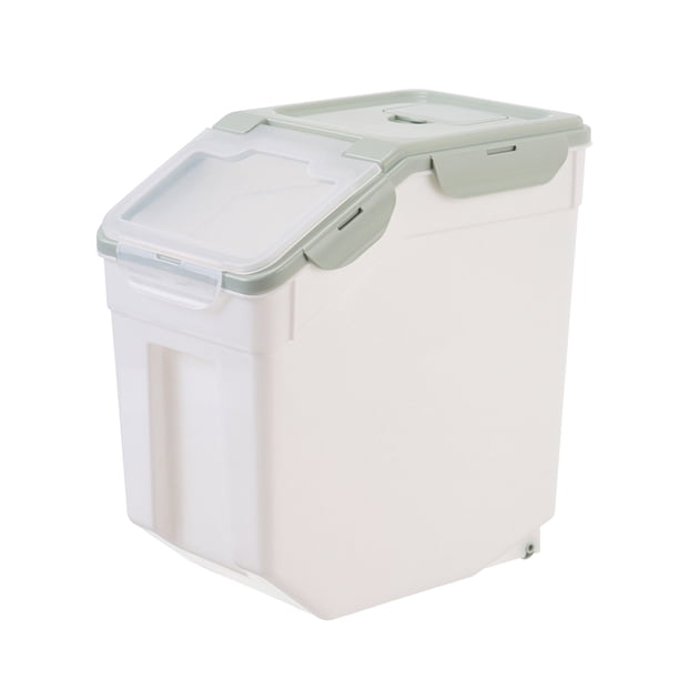 GOOHOCHY Contenedor de alimentos para mascotas a prueba de humedad, a prueba de polvo, contenedor de alimentos, contenedor de almacenamiento, tamaño L (Nordic Green)
