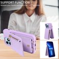 thumbnail image 6 of SaniMore RFID Blocking Wallet Case for iPhone 13 Pro Max, Crossbody Zipper Purse Case for Women/Girls, Wrist Strap PU Leather Card Holder Kickstand Cover for Apple iPhone 13 Pro Max, Purple, 6 of 9
