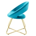 thumbnail image 6 of Side Dining Chair, Set of 2, Gold Blue, Velvet, Modern Contemporary, Kitchen Room Cafe Bistro Restaurant Hospitality, 6 of 8