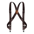 thumbnail image 2 of SGFCWSX Men's Utility X-Back Suspenders, 4-Clip Elastic Adjustable Outdoor Coffee, 2 of 3