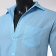 thumbnail image 5 of JTieacloth Mens Dress Shirts Mens Casual Loose Solid Color Lapel Pocket Long Sleeve Shirt Blue, 5 of 5