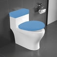 thumbnail image 2 of Toilet Lid Cover Set, Stretch Washable Spandex Fabric Protector, Fits Most Tanks & Lids, Sky Blue, 2 of 7