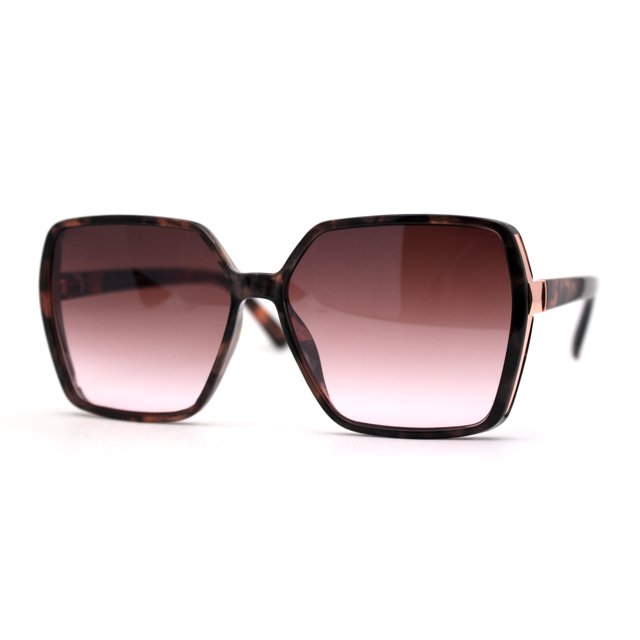Womens 90s Chic Designer Thin Plastic Sunglasses Tortoise Pink