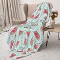 thumbnail image 3 of Sikiie Watermelon Cozy Flannel Fleece Throw Blanket: Lightweight & Thick for All Seasons - Perfect for Women, Men, & Kids"80"x60", 3 of 6