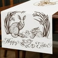 thumbnail image 3 of Binwennn Lace Runners for Tables Easter Table Runner Linen Bunny Print Home Tablecloth Holiday Party Table Decoration Tablecloth Mat G, 3 of 5