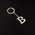 thumbnail image 2 of Keychain Initial Letter Key Chain Silver for Men Women Personalized Alphabet Monogram Keychain for Car Keys, B, 2 of 4