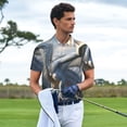 thumbnail image 3 of Rateoe Mountain White Dragon Pattern Men's Short Sleeve Polo Shirts, Golf Polo Shirts Short Sleeve Performance Moisture Wicking Dry-4X-Large, 3 of 6