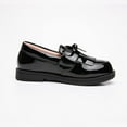 thumbnail image 4 of Yazi Girl’s Patent Leather Loafer Tassel Bow Flats with Hook-and-Loop Fastener School Uniform Dress Shoes for Girls, 4 of 13