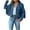 Dark Blue, variant on PVCS Women's Casual Jackets Clearance Fringe Coat For Faux Suede Faux Leather Denim Style Coat Long Sleeve Tassels Cardigan Coat 2XL