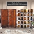 thumbnail image 2 of Oriental Furniture 6 ft. Tall Double Sided Doors Canvas Room Divider 4 Panel, 2 of 5