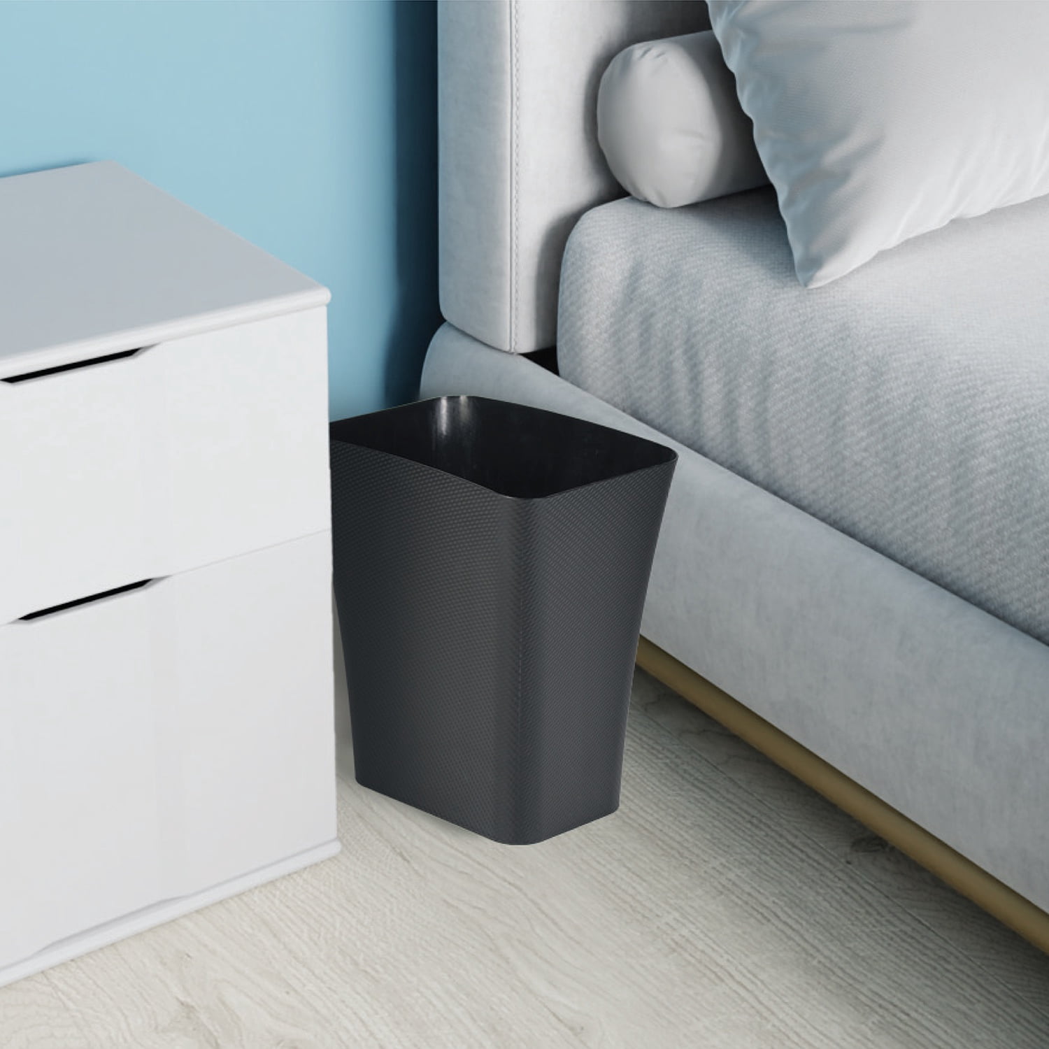 CLOROX Bathroom Trash Can, 3.1 Gallon Anti-Microbial Small Garbage Bin with no Lid, Black