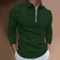 thumbnail image 2 of Vedolay Men's Fashion Polo Shirts Casual Slim Fit Shirts Long Sleeve Polo Fashion T-Shirts Green,2XL, 2 of 5