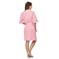 thumbnail image 7 of ANLIQI Women's 100% Cotton Robes Summer Short Sleeve Bathrobe Knee Length Sleepwear with Pockets (Pink,XL), 7 of 7